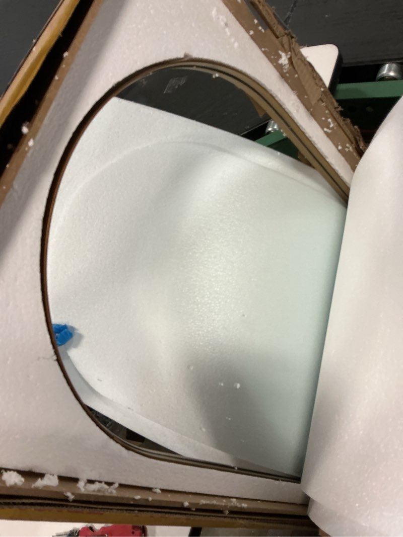 Condition photo showing Good Condition for Wall Mirror Decorative Metal Gold Wall-Mounted Mirrors, 47"x18" Oval Tall Mirror for Wall, Full Length Mirrors, Large Bathroom Vanity Mirror Iron Brushed Gold Frame