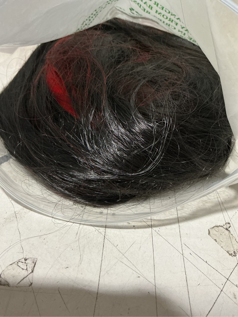 Condition photo showing Good Condition for long red black wig silky straight synthetic heat resistant side bangs halloween costume hair wigs for women red&black
