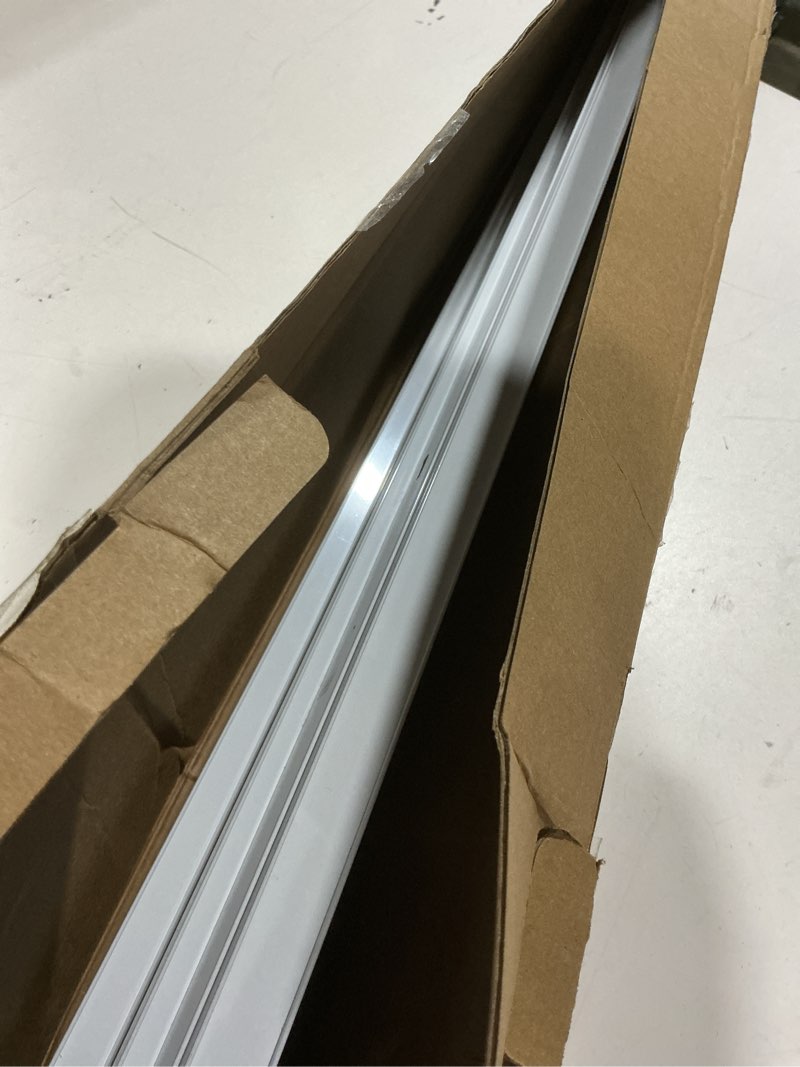 Condition photo showing As Is for felidesign curtain track, ceiling curtain track for room divider, ceiling mount rail set with roller hooks, white, 9ft - 12ft white 9ft - 12ft