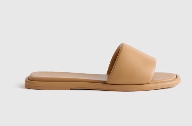 italian leather slide sandal size 9 cashew 