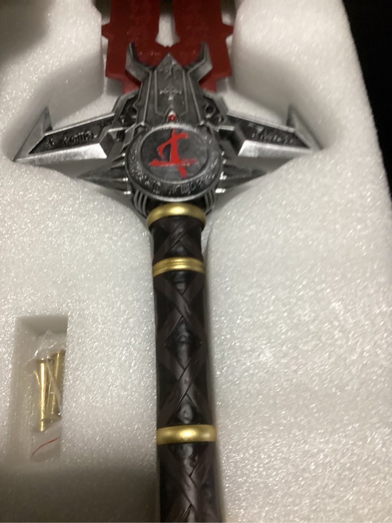 Condition photo showing Good Condition for 45inchs The Crucible Blade Sword Metal Replica with Display Stand - for Cosplay and Display Collection