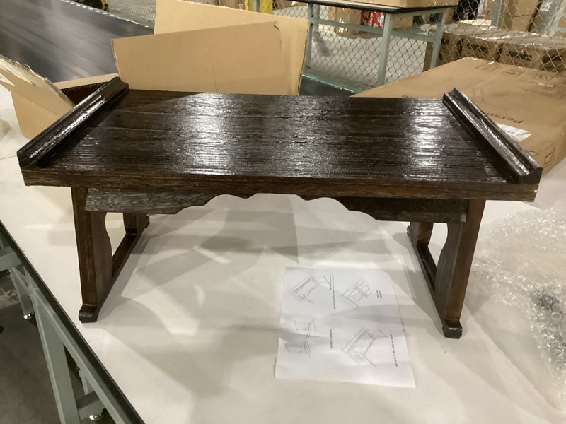 Condition photo showing Good Condition for japanese floor table, small coffee & tea table, altar for meditation, low table for sitting on floor, wood bed tray with foldable legs, laptop desk 19.7”x11.8”x9.1”