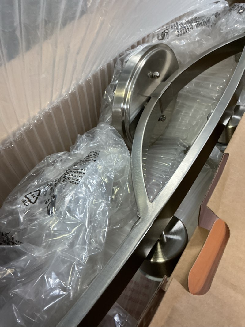 Condition photo showing As Is for allen + roth merington 5-light 37.5-in brushed nickel vanity light bar