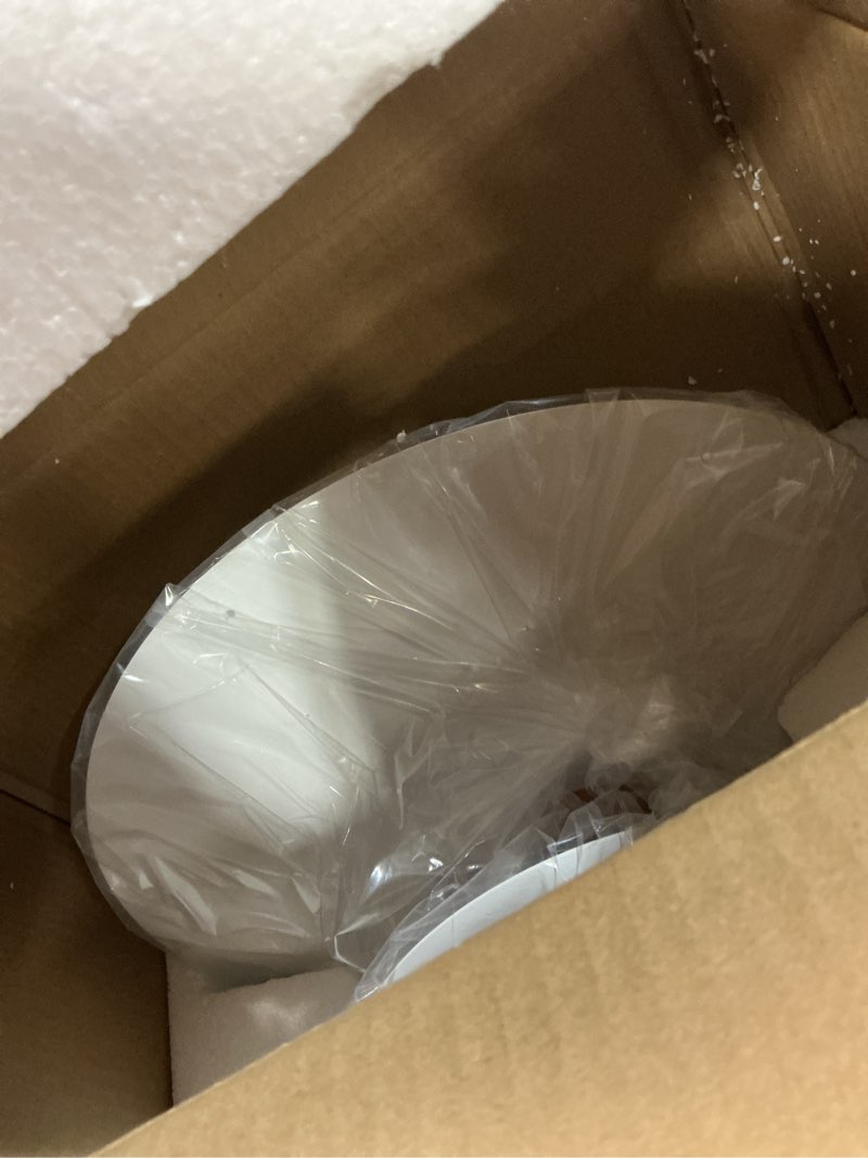 Condition photo showing New/Like New for Modern Decor Adjustable Pendant Lamp Kitchen Island, Aluminum and Wood Finish,1-Light E26 Base Ceiling Hanging Light for Dining Room Shop Restaurant (White+Dark Wood Grain, 40cm)