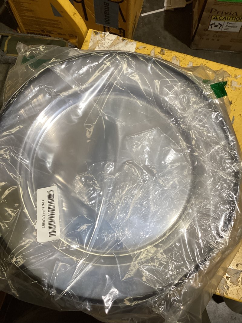 Condition photo showing Good Condition for goodluck 12 inch black charger plates, 50 pack clear charger plates with black trim, disposable plastic dinnerware, wedding, party black rim 50 pack
