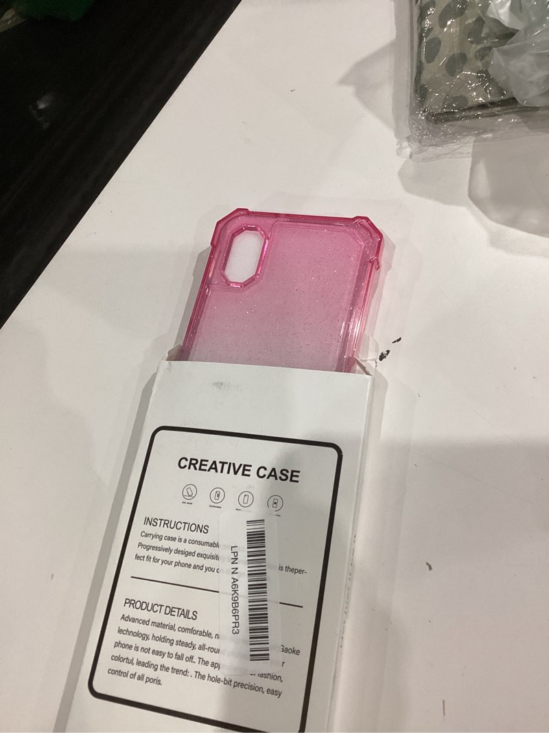 Condition photo showing Good Condition for Designed for Cloud Mobile Stratus C8 Phone Case with [Tempered Glass Screen Protector], Full-Body Protective Shockproof Rugged Bumper Cover Case (Glitter Pink/Aqua) Stratus C8 Glitter Pink/Aqua