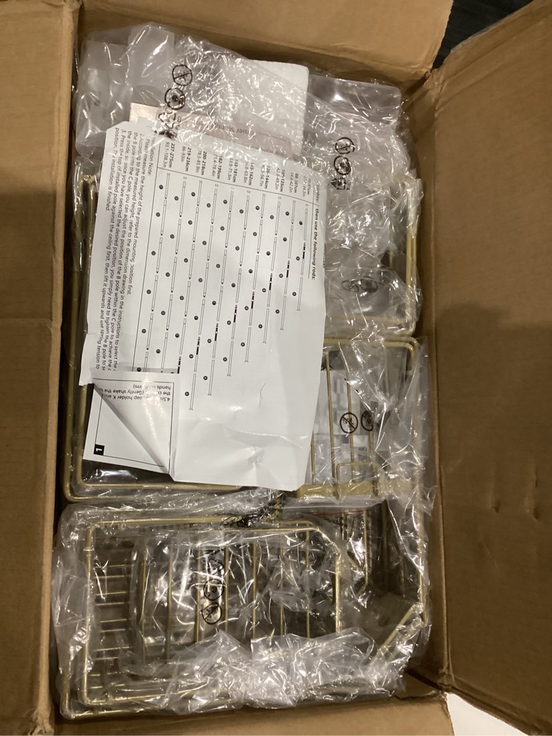 Condition photo showing New/Like New for SIMILAR TO NOT EXACT. COLOR IS GOLD HapiRm Corner Shower Caddy Organizer - Shower Organizer Corner with Soap Holder, Toothbrush Holder and 4 Hooks, Rustproof Bathroom Shelf Tension Pole Available for 27.6 to 108.3 Inch - Black 27.6-108.3 inches GOLD