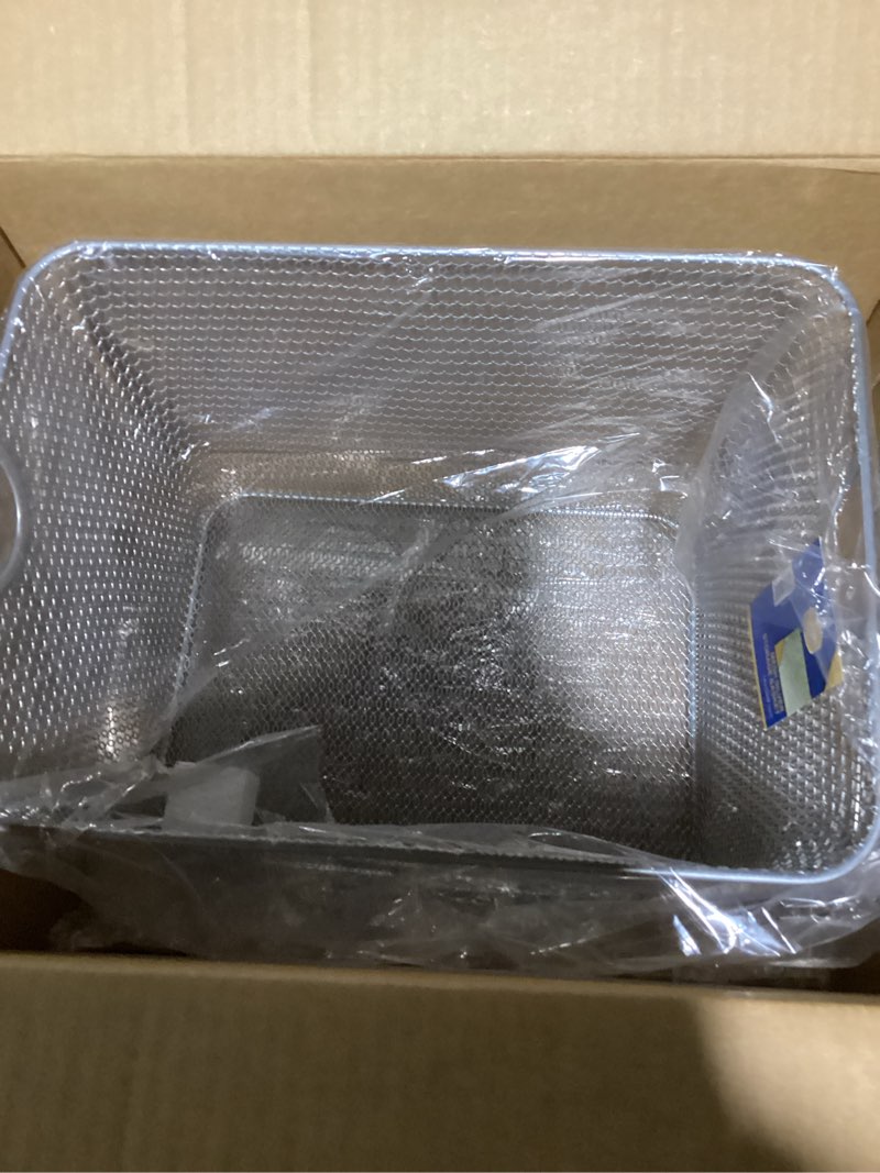 Condition photo showing New/Like New for YBM HOME Kitchen Pantry Organizer Wire Basket for Shelves, Cabinets, Pantry, Countertop, Mesh Open Storage Bin Metal Basket for Organizing Food Supplies 14 x 10 x 9, Silver 1 14 x 10 x 9
