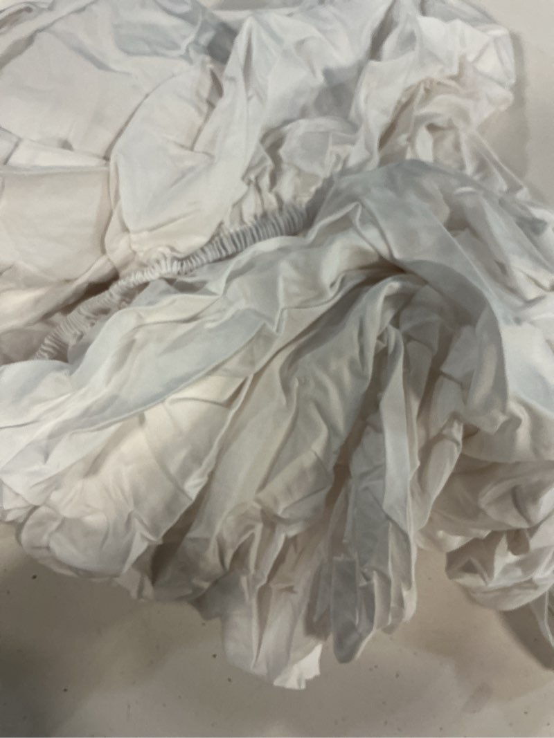 Condition photo showing As Is for 2 pack bamboo viscose cooling fitted sheet twin xl size only, 400 thread count, 16" deep pocket cooling bottom sheets for hot sleeper, silky soft breathable (twin xl, white white twin xl 2pack