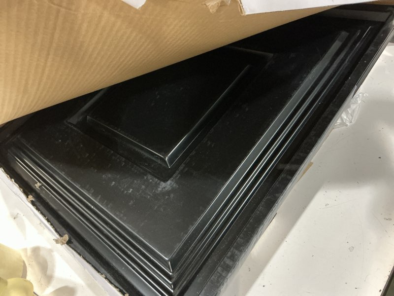 Condition photo showing Good Condition for stickgoo black drop ceiling tile 2ft x 2ft, ceiling panel high-grade pvc coverings 24 x 24in - 12 pack cover 48 sq. ft 24"x24" black