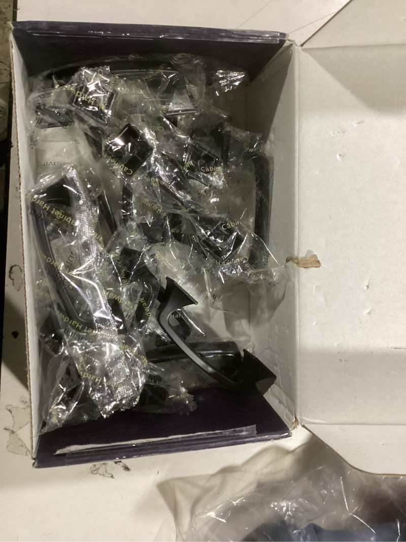 Condition photo showing As Is for Ravinte Solid 3 Inch Big Square Foot Cabinet Arch Pulls Matte Black Drawer Pulls-25 Pack 25 Matte Black