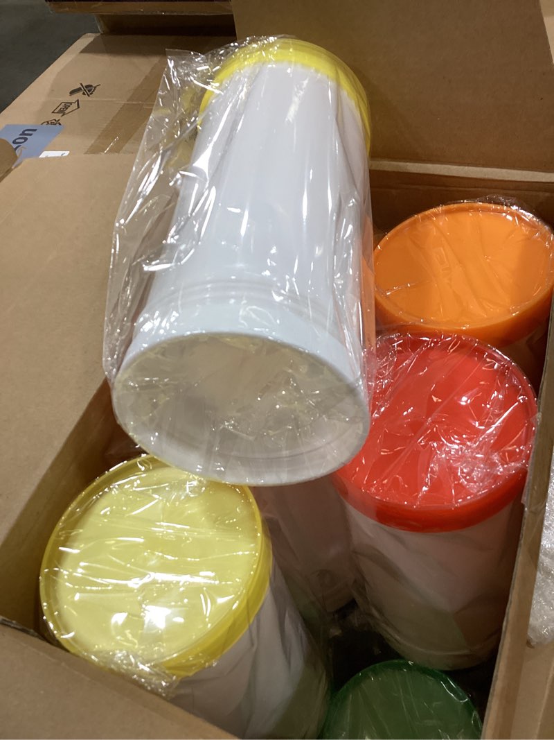 Condition photo showing Good Condition for chengu 12 pcs 34 oz bar pour juice pouring bottle containers,classic | colorful juice pourers for bartending, plastic dispensers in 6 colors, for kitchen home party supplies, drink serving bottles 12 classic