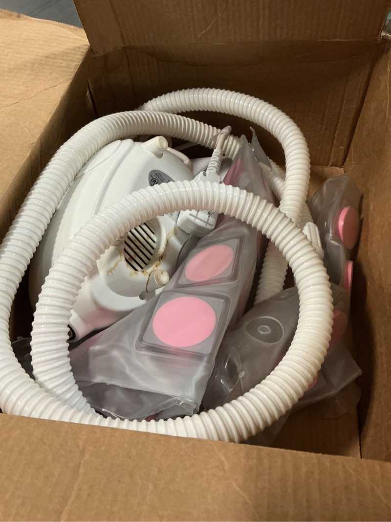 Condition photo showing As Is for serenelife bubble bath mat - portable spa bubble bath massager with waterproof bath light & pillow, adjustable bubble intensity, easy button control, remote control (pink)