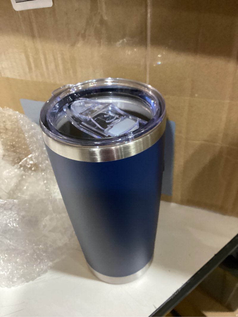 Condition photo showing Good Condition for stainless steel tumblers bulk with lids double wall vacuum insulated coffee cups blank leakproof powder coated tumblers for engraving wedding graduation party favors(20 oz,navy) 20 ounces navy