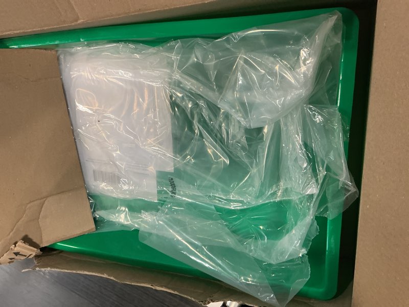 Condition photo showing Good Condition for baderke 1 pc 24 x 15.5 inches oil drain pan for changing leak proof mini fridge drip tray plastic oil change pan for mini fridges air conditioners machinery under car (green,3.74 inch) 3.74 inch green 1