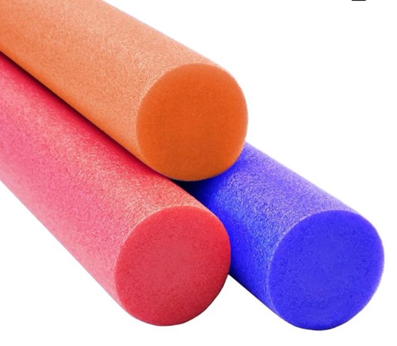 Blue Red Variety Pool Noodles Swimming Solid Core Foam Tube, Floating Thick Noodles for Floating, Pool Accessories, 52" 3-Pack