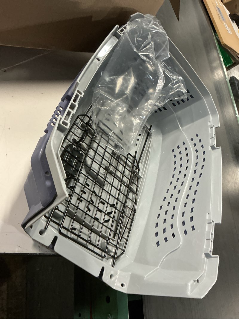 Condition photo showing Good Condition for Amazon Basics 2-Door Top-Load Hard-Sided Dogs, Cats Pet Travel Carrier, Gray & Blue, 22.8"L x 15.0"W x 13.0"H Gray & Blue 22.8"L x 15.0"W x 13.0"H
