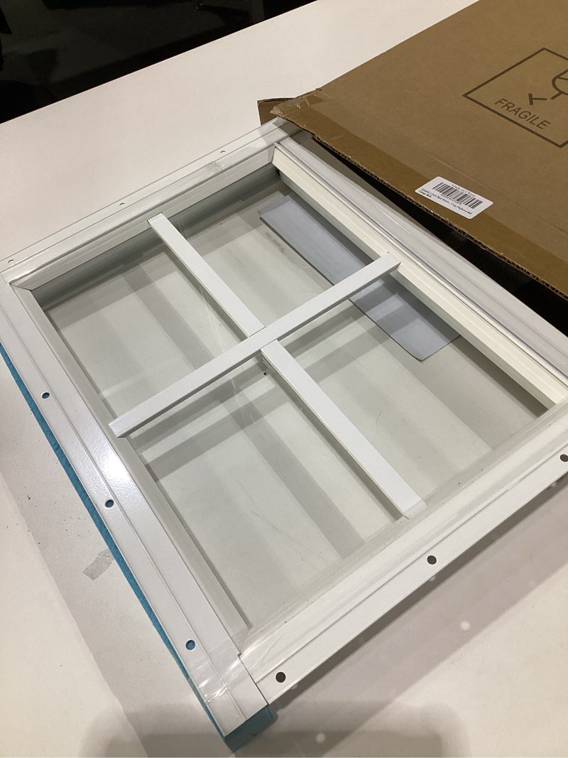 Condition photo showing Good Condition for 1 Pack Shed Window 14"X21" White Flush Mount Household Windows with Tempered Glass and Fiberglass Screen for Shed Chicken Coop Playhouse and Garage 1PCS-14X21'' White
