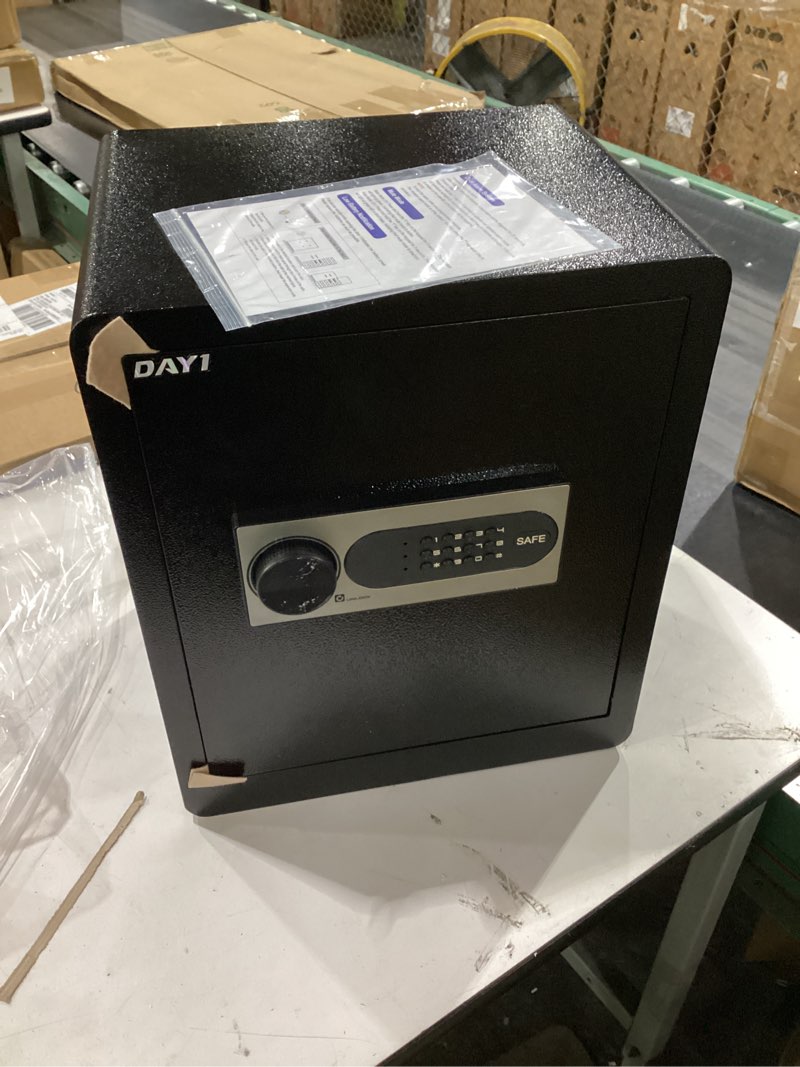 Condition photo showing Good Condition for dayi safe box, 2.0 cubic feet home safe with fireproof waterproof bag, security safe box for money cash valuables, digital electronic keypad, dual alarm system, removable shelf - d-45