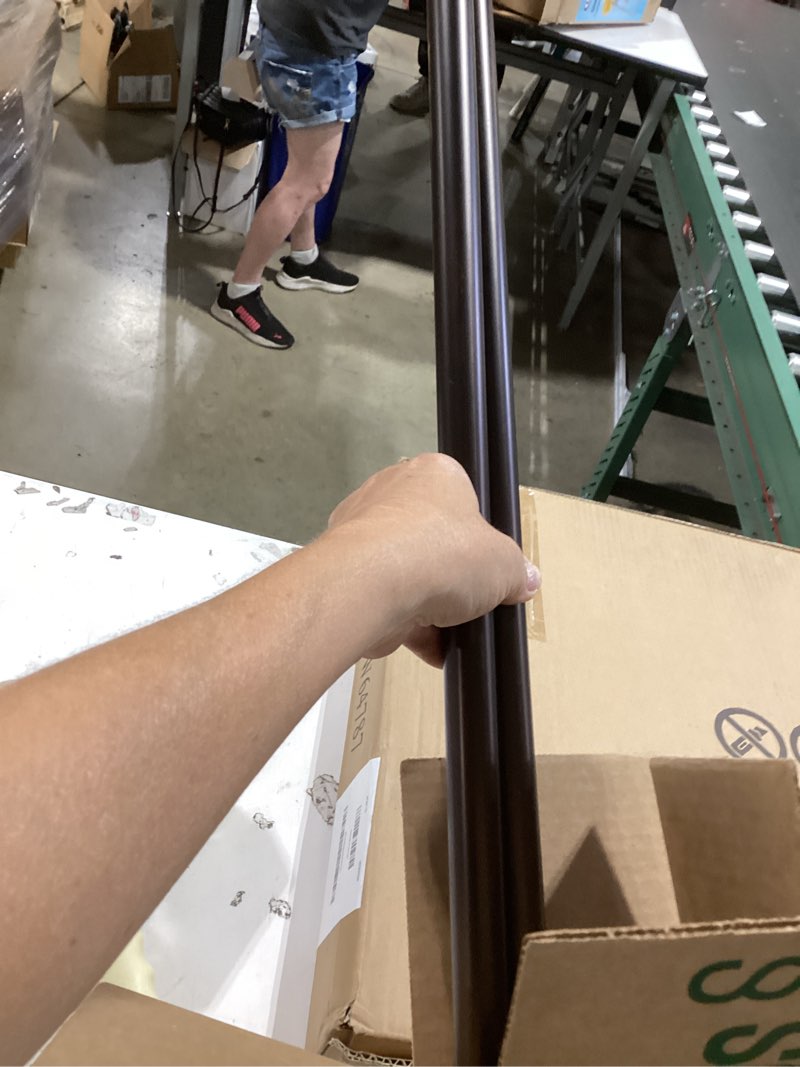 Condition photo showing As Is for ivilon window curtain rod decorative end cap design, 1 inch rod, 28 to 48 inch. oil rubbed bronze 28" to 48" orb