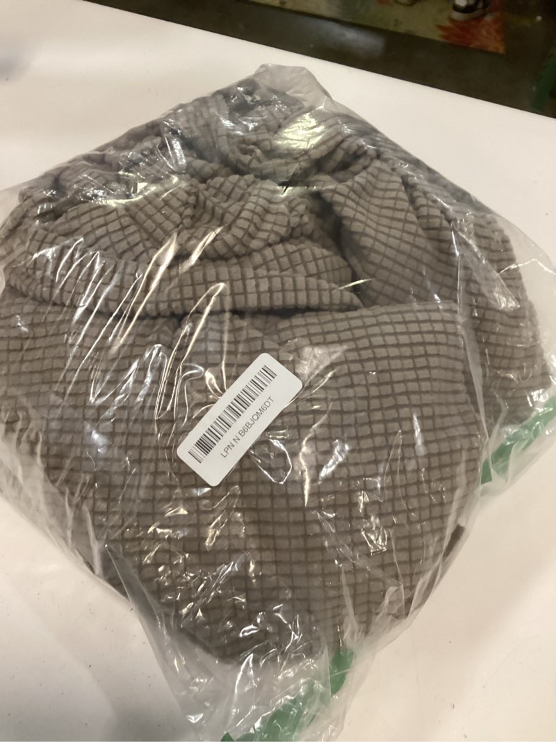 Condition photo showing Good Condition for h.versailtex super stretch individual seat cushion covers - sofa & couch cushion slipcover sets - thick jacquard textured twill fabric (3 piece xl sofa cushion covers, taupe) taupe 3 cushion xl sofa