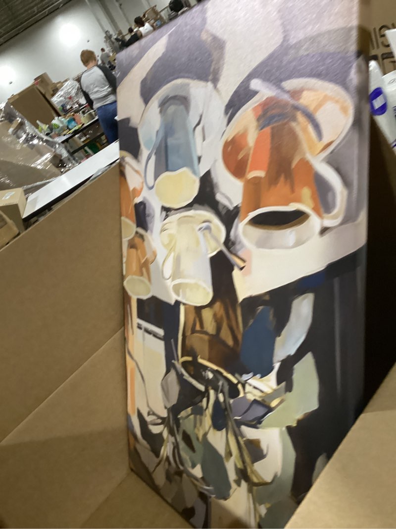 Condition photo showing As Is for (similar to )vintage coffee mug canvas wall art neutral latte print painting rustic wall decor for farmhouse kitchen coffee bar cafe 8x10 inches framed coffee-09