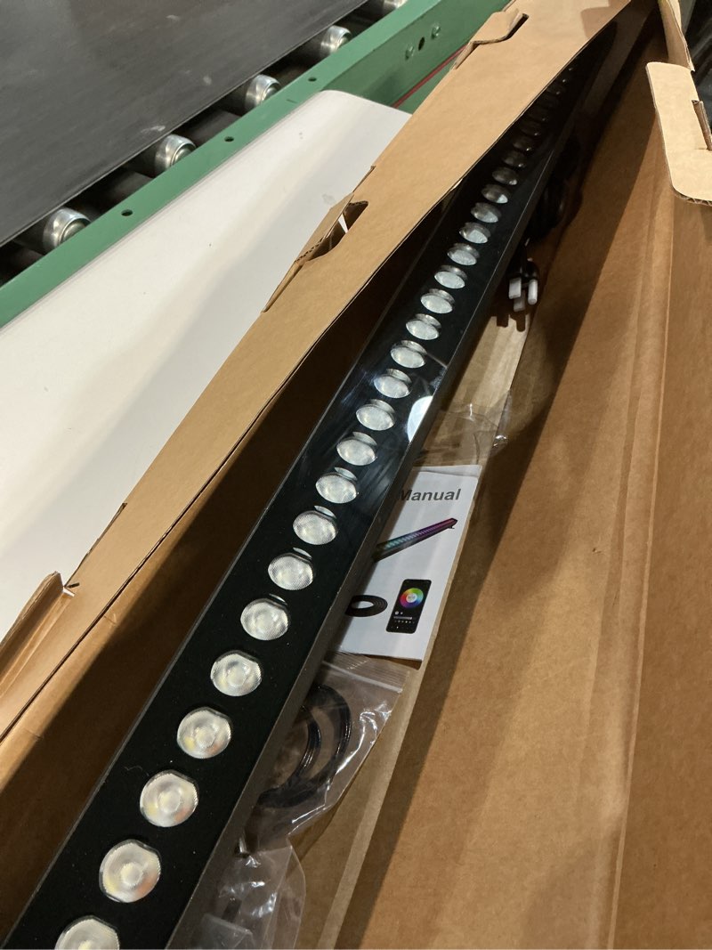 Condition photo showing Good Condition for Smart LED Linear Wall Washer Light, 40 Inch Bluetooth Multi-Mount Pendant Light Versatility Hanging Fixtures, RGBCW 180W Dimmable Chandelier for Wall Washing, Adjustable Heigh 40" RGBCW 180W