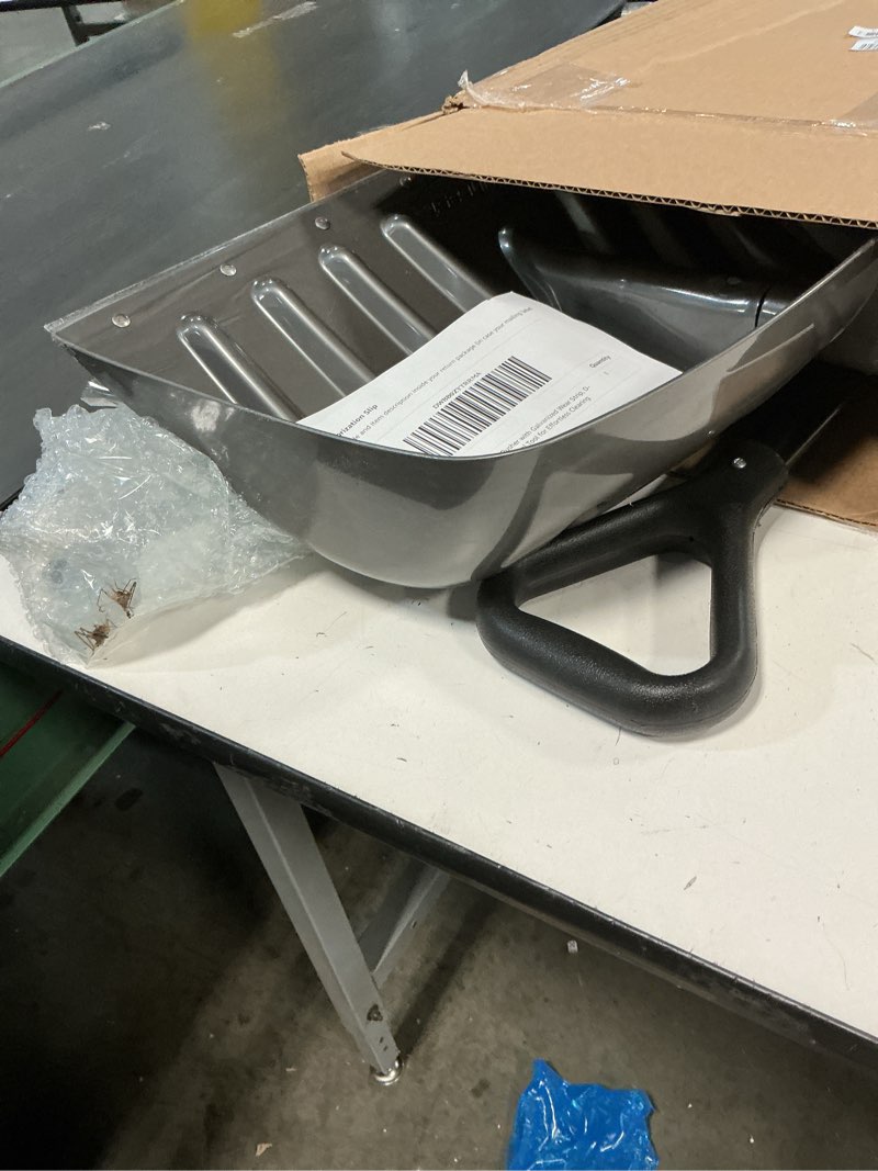 Condition photo showing As Is for Suncast 24” Combo Snow Shovel Pusher with Galvanized Wear Strip, D-Grip Handle, Heavy-Duty Snow Removal Tool for Effortless Clearing