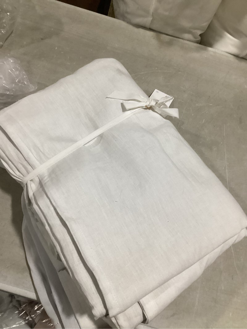Condition photo showing Good Condition for european linen blackout curtain 48”x96 white