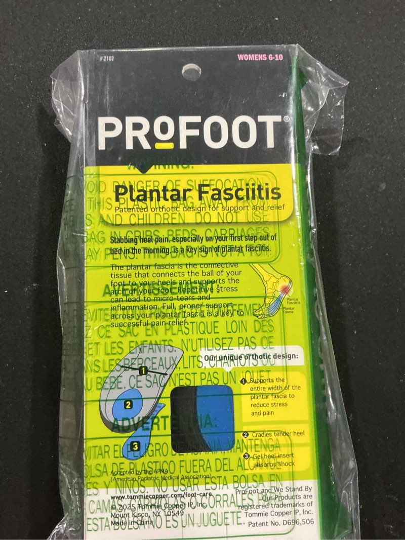 Condition photo showing Good Condition for PROFOOT Plantar Fasciitis Orthotic Insoles for Women (Sizes 6-10) – Gel Shoe Inserts for Instant Hee