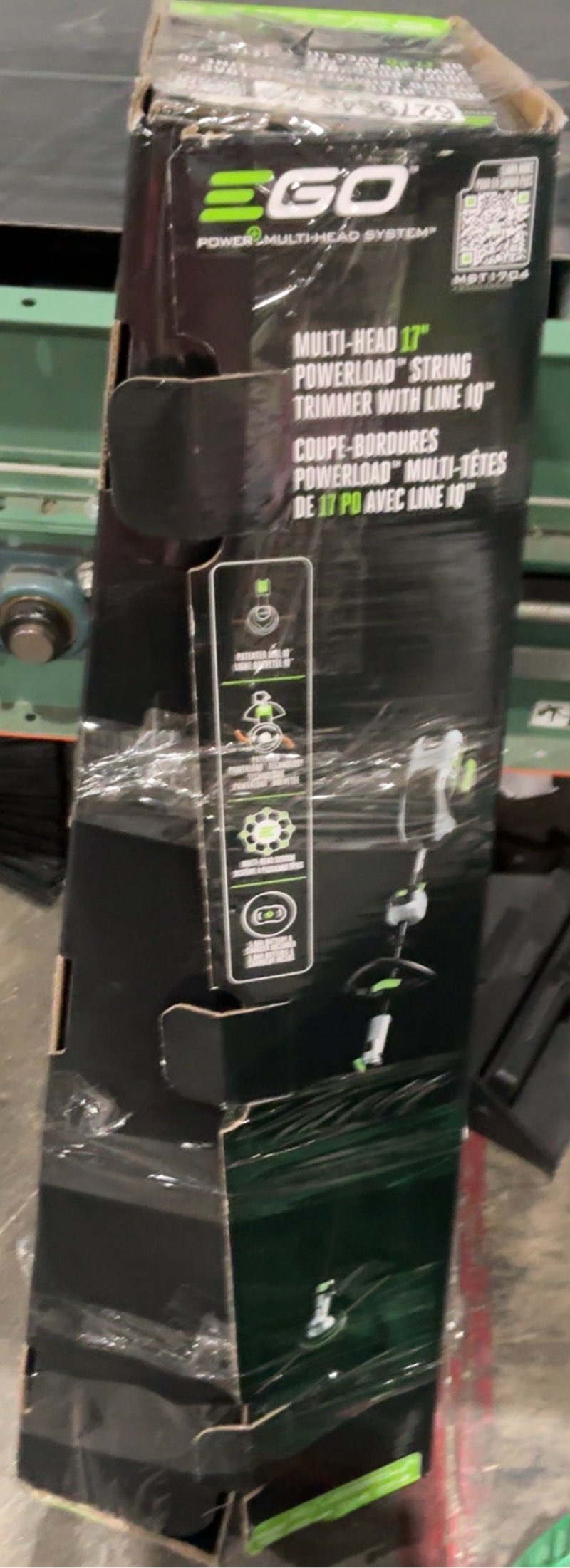 Condition photo showing As Is for ego power+ multi-head system with line iq, powerload 56-volt 17-in straight shaft attachment capable battery string trimmer edger conversion capable 5 ah