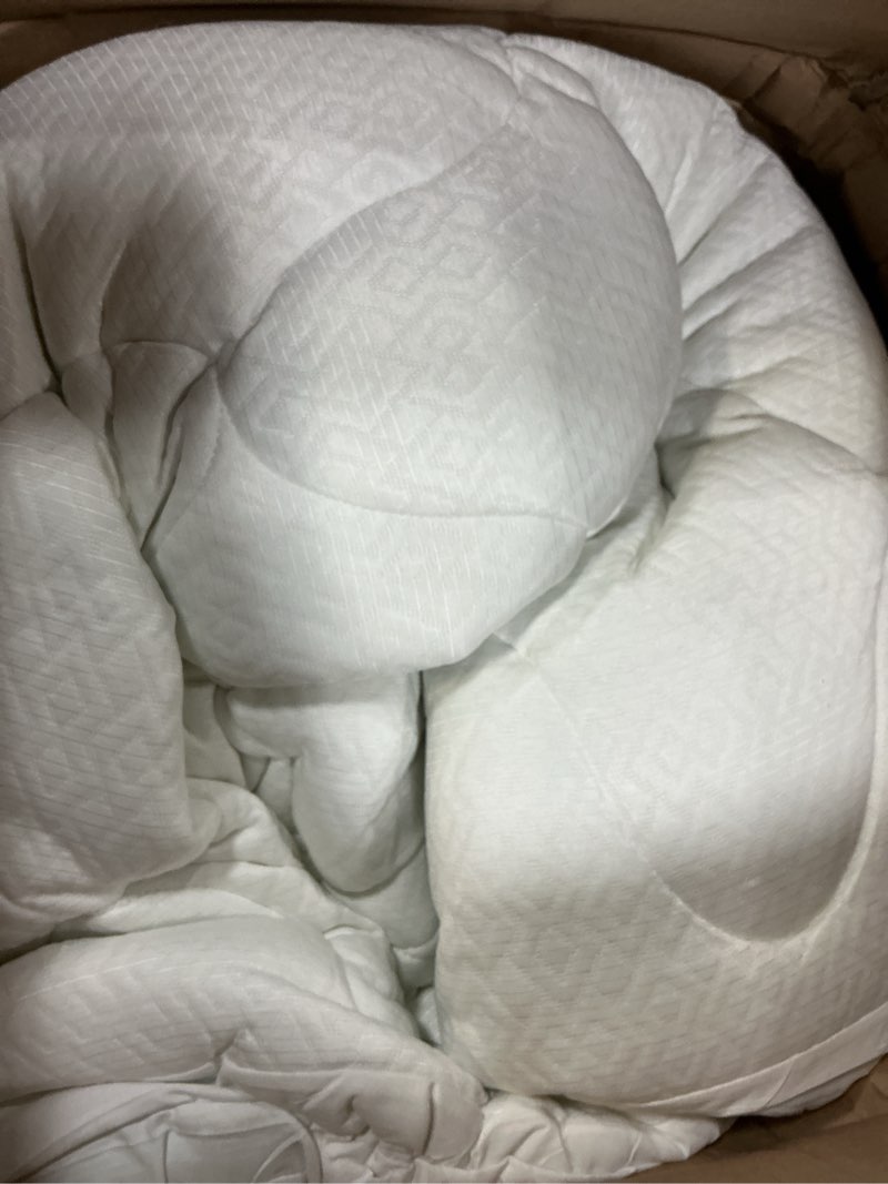 Condition photo showing As Is for sleep innovations cooling comfort gel memory foam dual layer mattress topper, 4 inch, full size, pillow top cover full cooling comfort topper