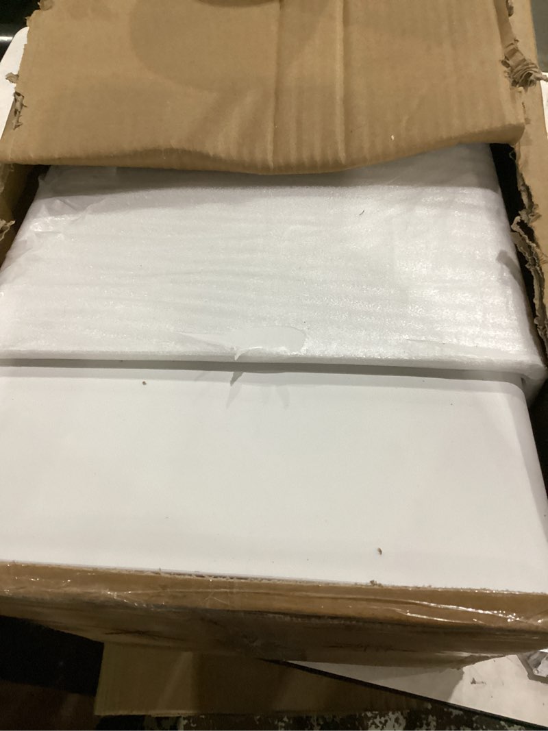 Condition photo showing Good Condition for worth garden large 28 in.tall planters set of 2 for indoor and outdoor, heavy duty plastic white modern taper flower plant pots with drainage hole and dual-purpose tray for front porch, patio