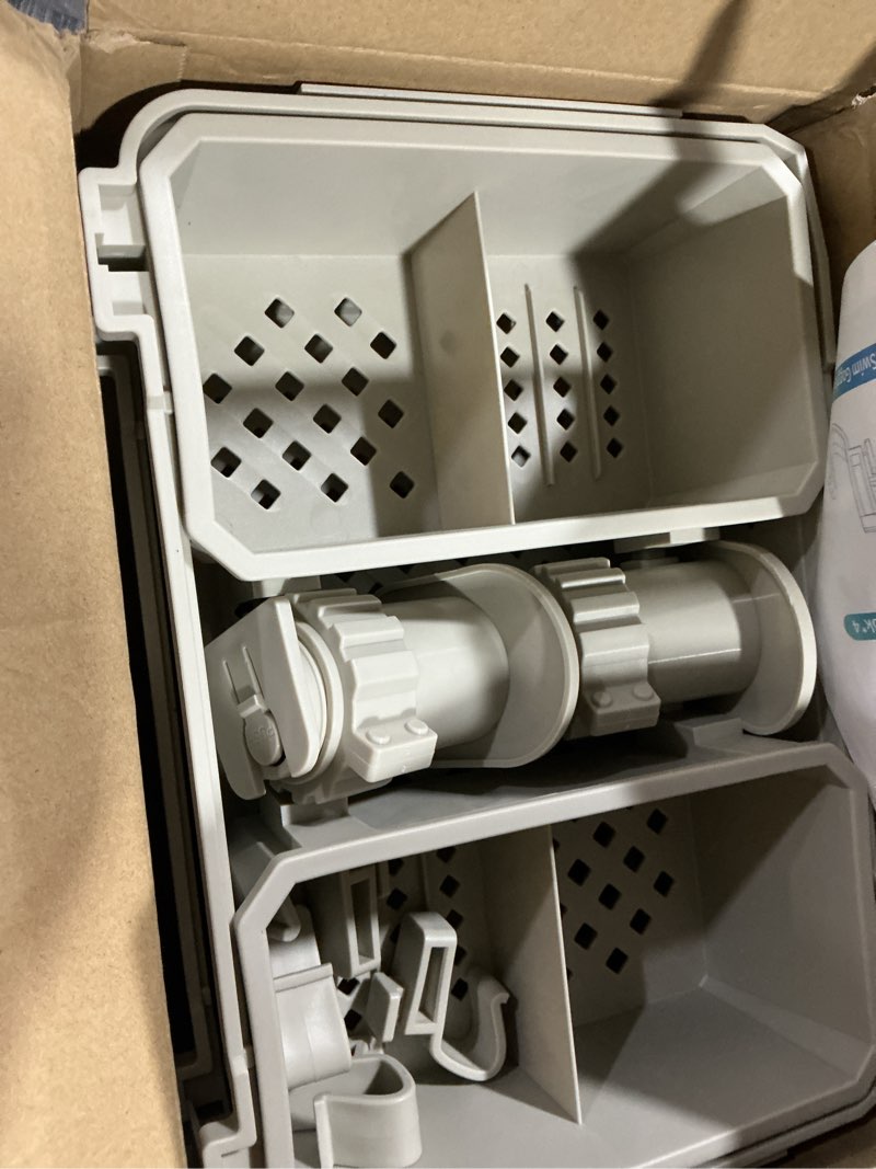 Condition photo showing Good Condition for aquajoyer 2 sets of poolside storage baskets with cup holders - perfect for 3-inch or smaller top rails - above ground pool accessories - fit for most above ground pool?grey? gray