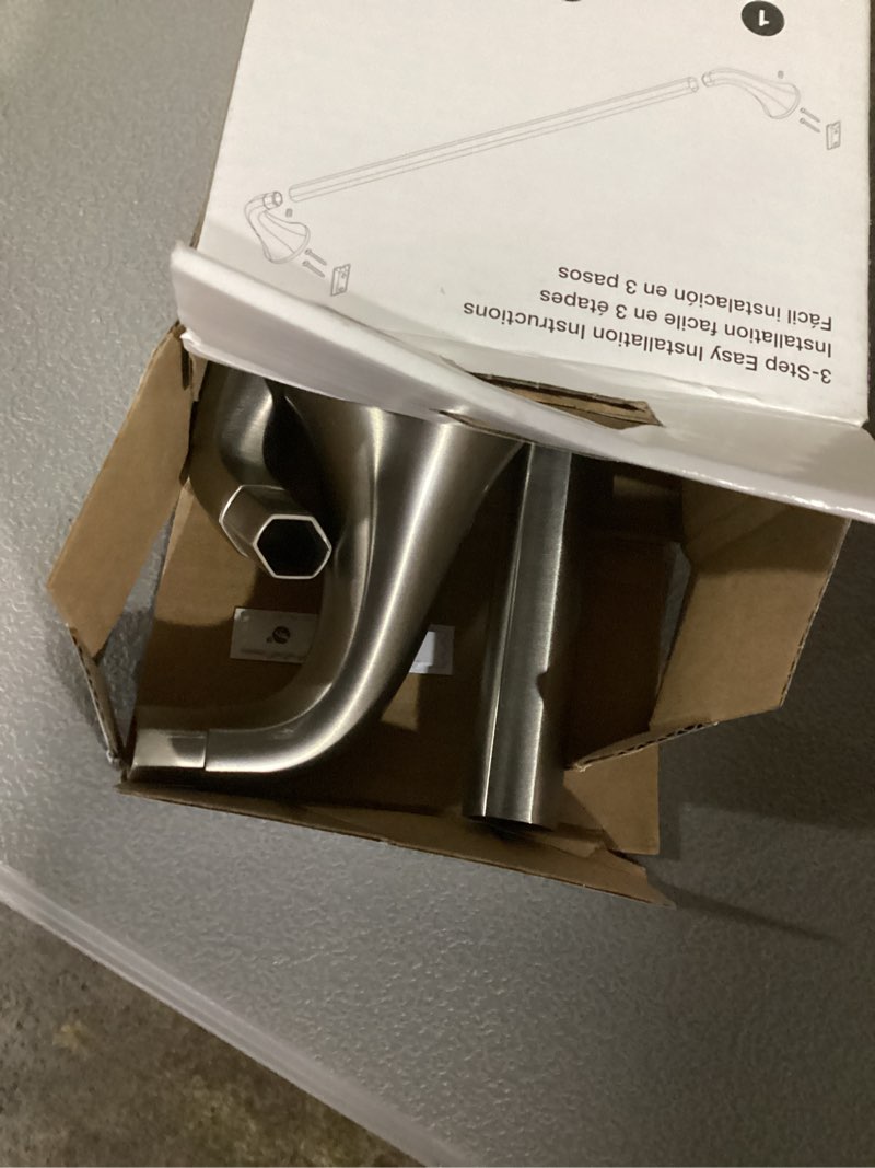 Condition photo showing As Is for similar to stock photo .. moen preston brushed nickel 24-inch single wall mounted bathroom towel bar, dn8424bn brushed nickel 24 inch 24\" towel bar