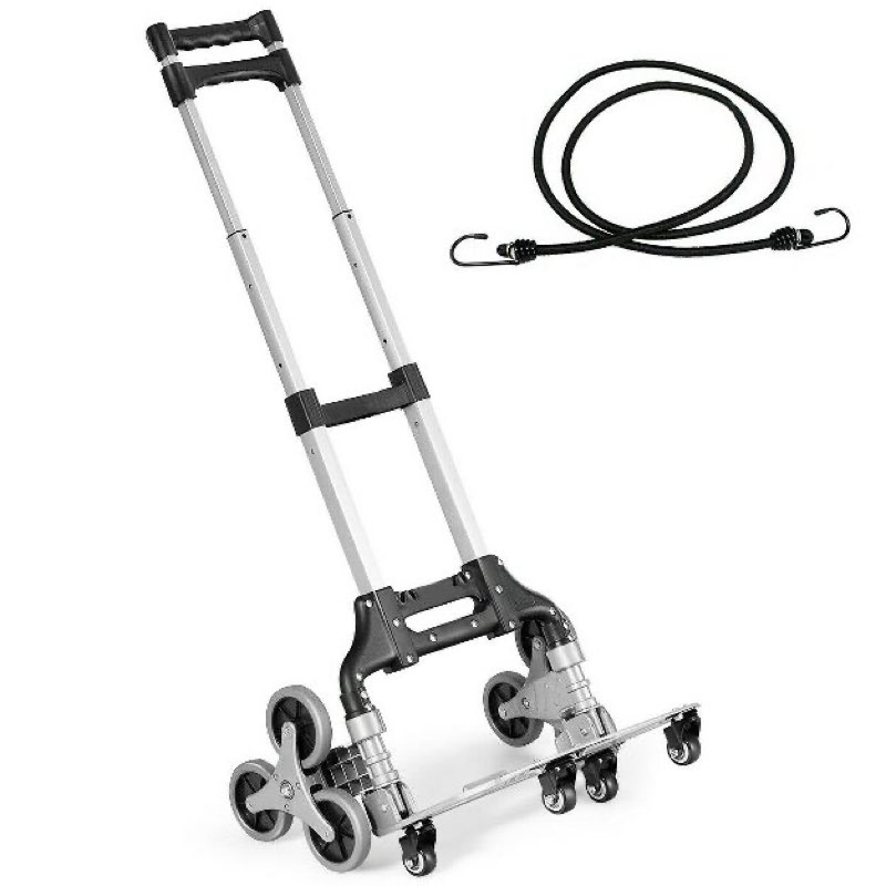 stair climbing cart, 330lb capacity collapsible stair climbing dolly,cart for stairs with bungee cor