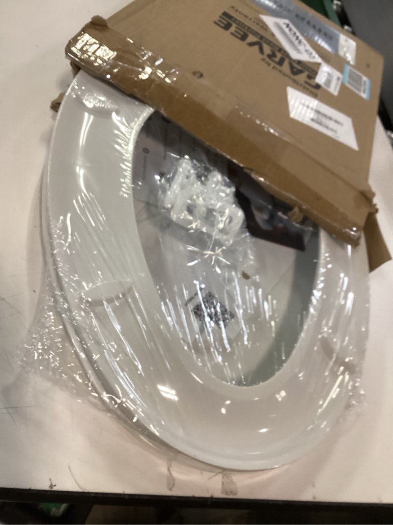 Condition photo showing Good Condition for Elongated Toilet Seat Slow Close, Quiet Toilet Seat Cover with Never Loosen Durable Toilet Seat Lid Easy to Install & Clean, Polypropylene (PP), 19"-White Color Elongated Seat White