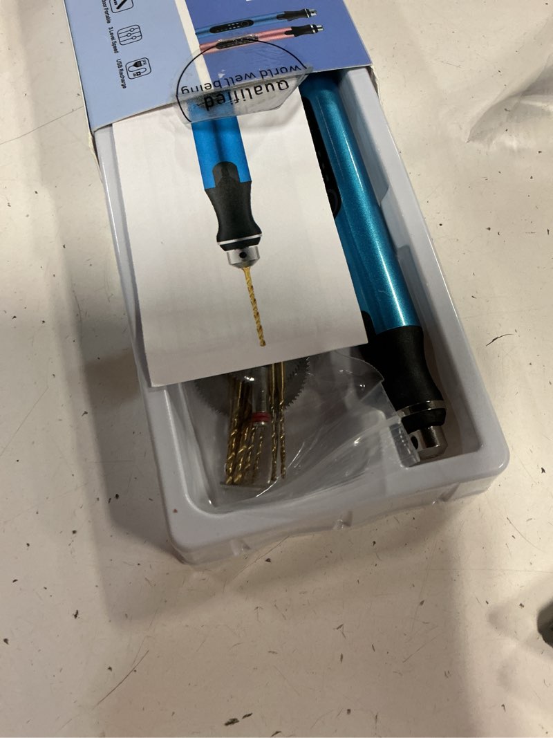 Condition photo showing Good Condition for 3-speed cordless mini drill pen with 10 small drill bits,rechargeable electric hand drill pin vise,resin drill set for jewelry making, resin, plastic, wood, keychains diy (blue)