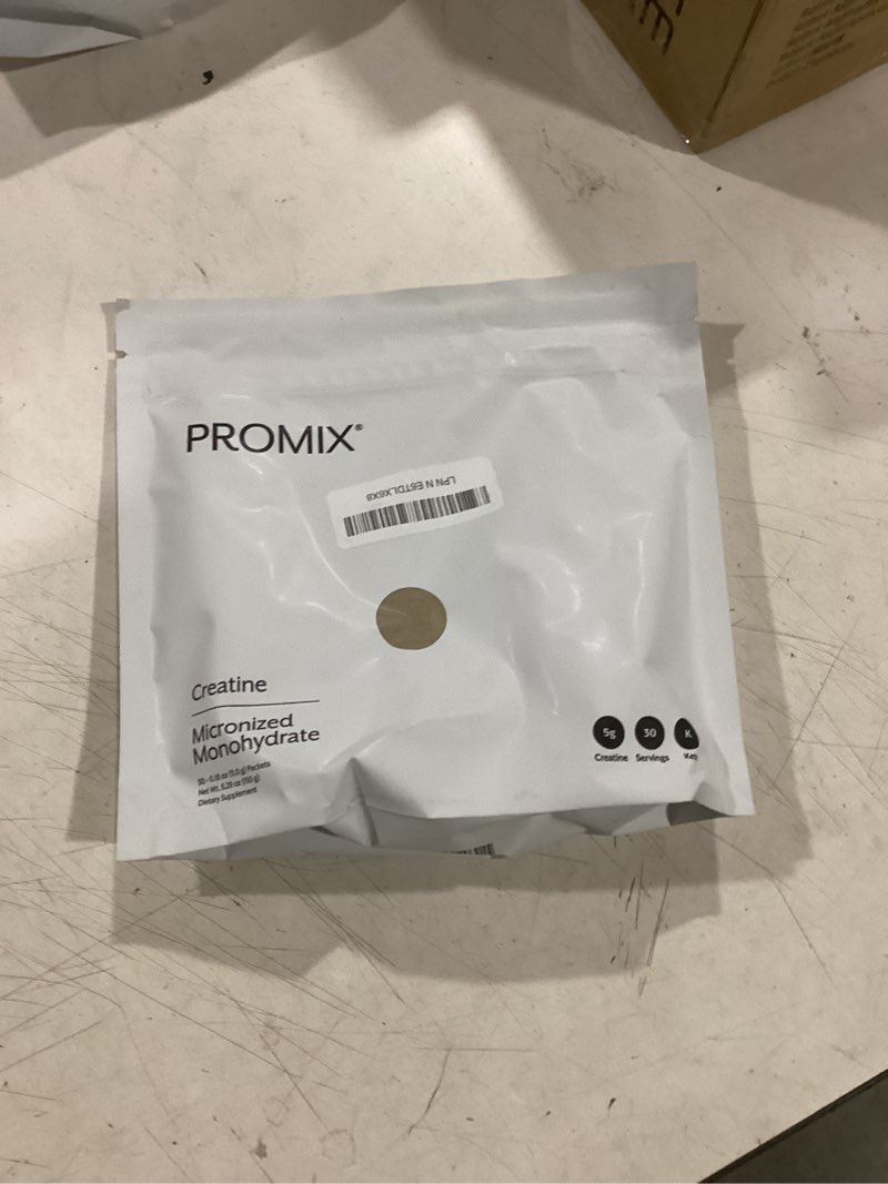Condition photo showing Good Condition for promix nutrition creatine monohydrate travel packs, 5g of micronized clean creatine for men and women, supports muscle growth & recovery, vegan - 30 servings 0.18 ounce (pack of 30)