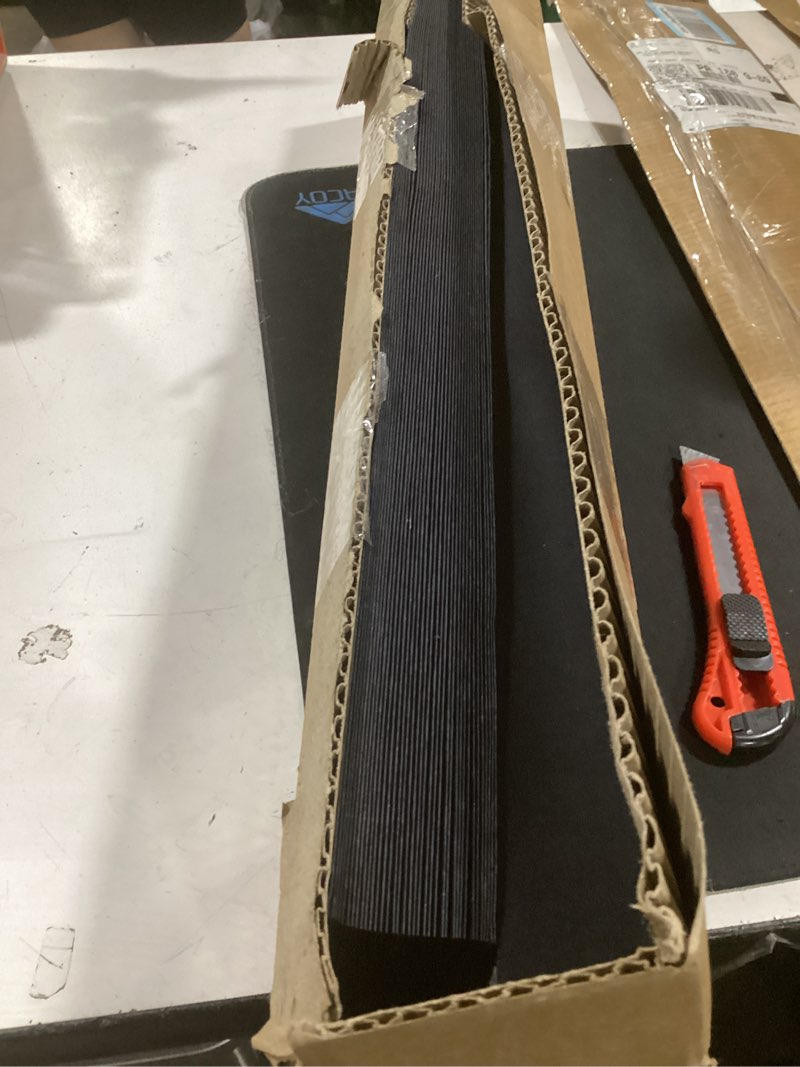 Condition photo showing As Is for myshade 6 pack temporary blackout paper shades for windows,paper pleated blinds with adhesive,no tools no drilling free cut size temporary room darkening shades(black, 24" w x 72" h) black 24"w*72"h - 6 pc