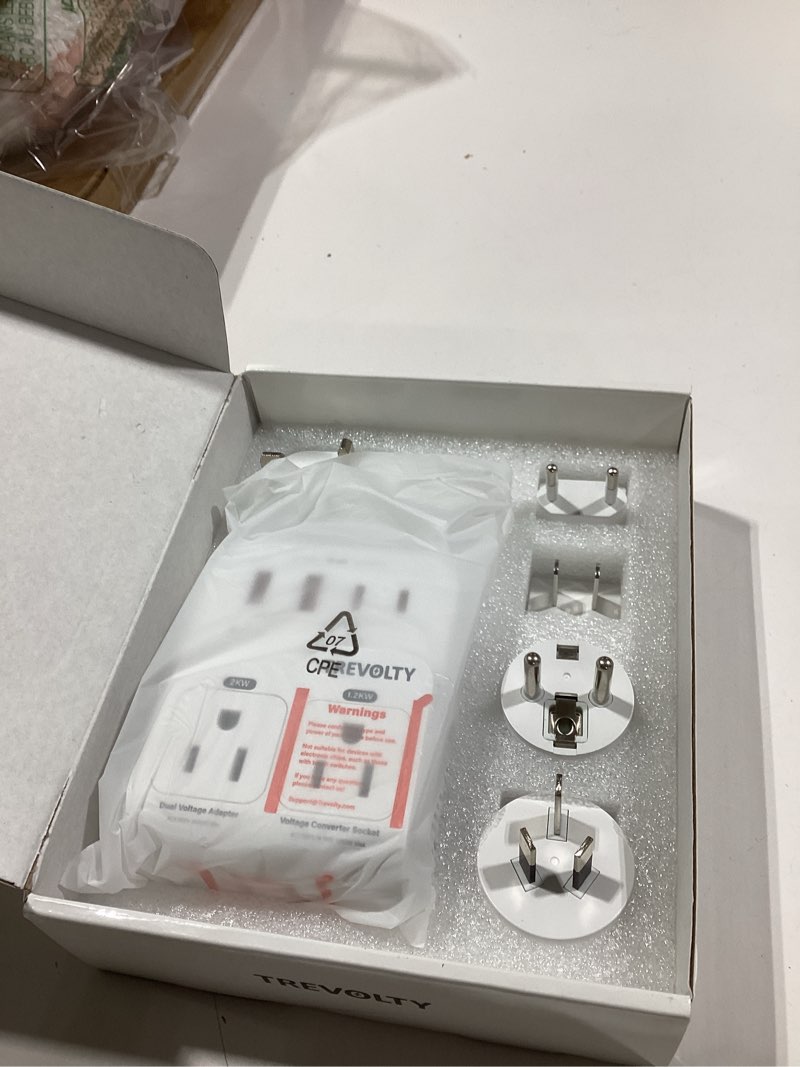 Condition photo showing Good Condition for 2000w voltage converter us to europe for hair dryers, 7-in-1 220v to 110v converter for european travel with 3 ac/2 usba/2 usbc ports (pd20w), universal travel adapter (white)