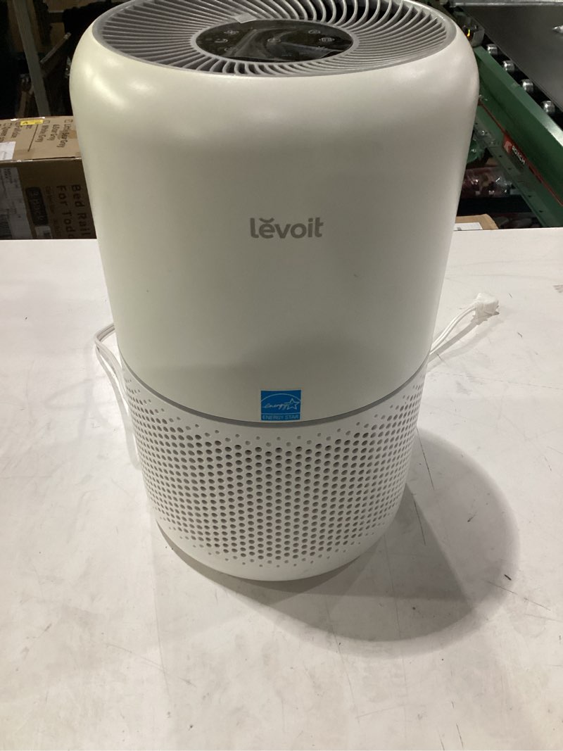 Condition photo showing Good Condition for **untested** levoit air purifier for home allergies pet hair in bedroom, covers up to 1073 ft² by 56w high torque motor, aham verifide, 3-in-1 filter with hepa sleep mode, remove dust smoke odor, core300-p, white
