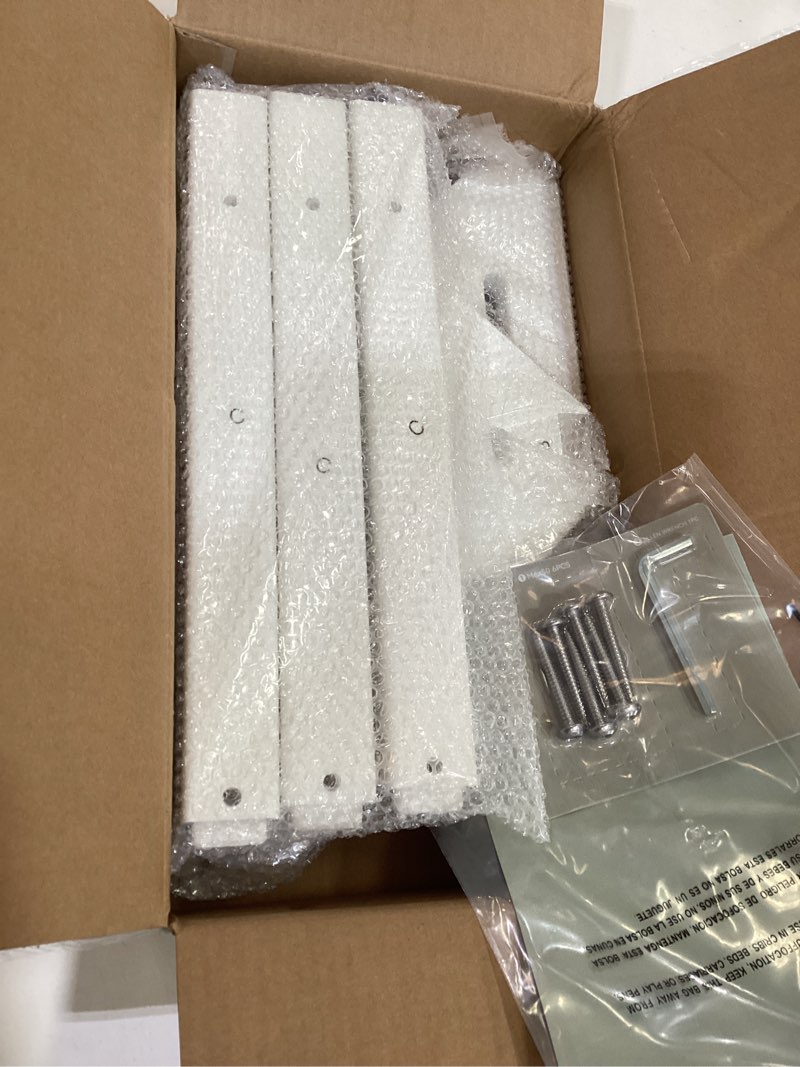 Condition photo showing Good Condition for shower foot rest 15in, hdpe waterproof shower stool for inside shower, corner shower stool for shaving legs with storage shelf for small space, shower step stool, plastic corner shower bench, white