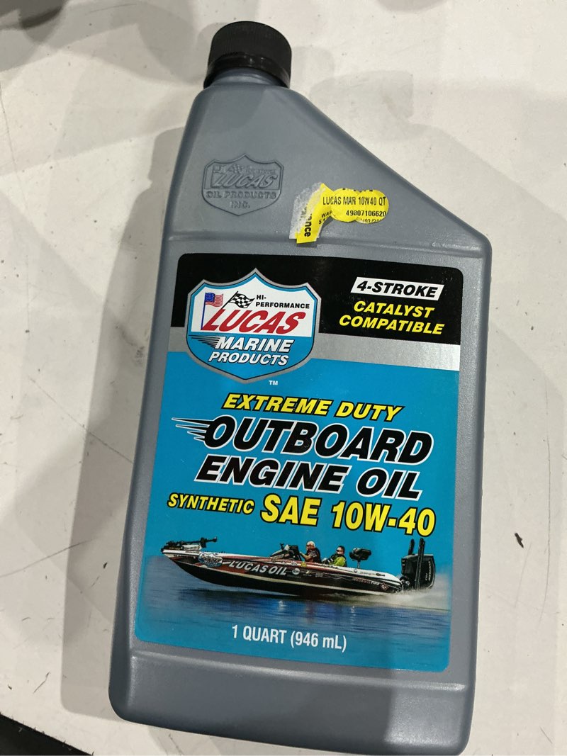 Condition photo showing Good Condition for lucas synthetic marine 10w40 outboard oil quart weight 2.03 pounds