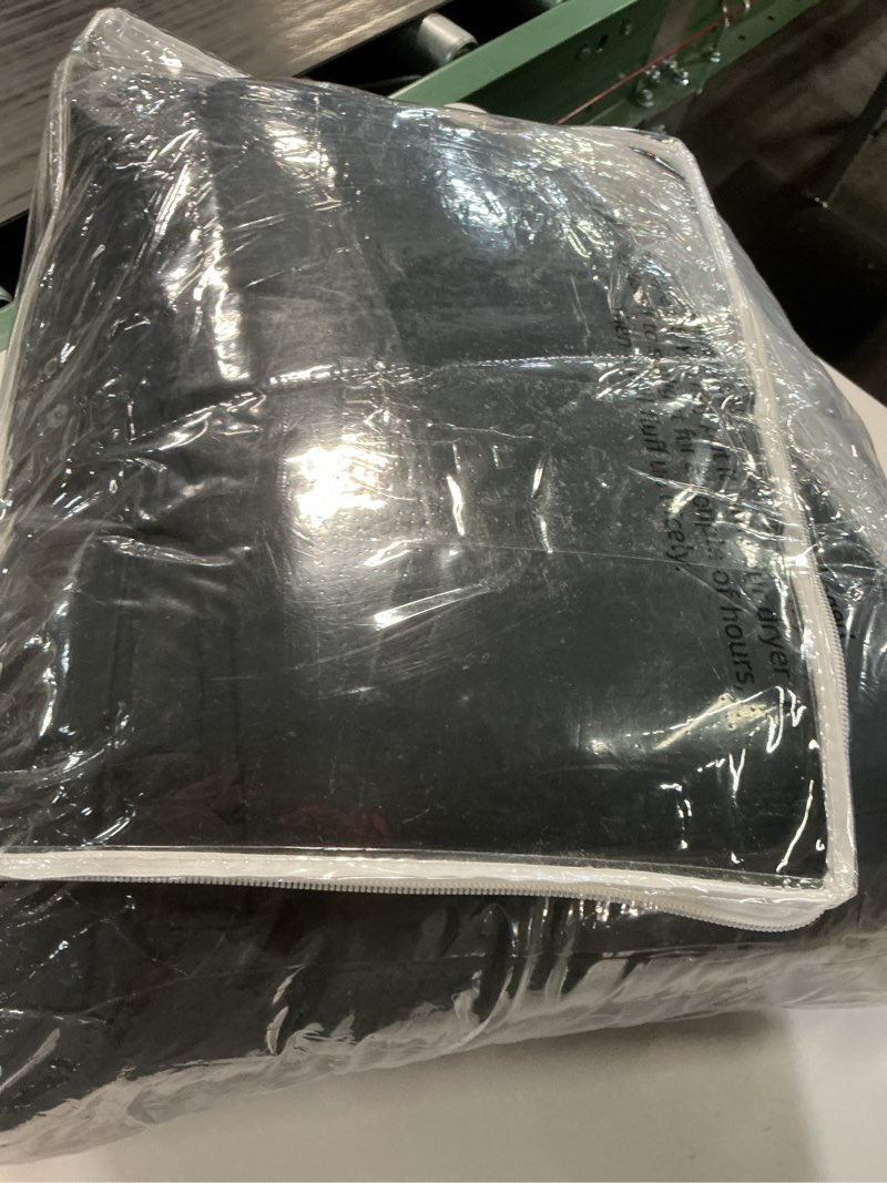 Condition photo showing Good Condition for CozyLux Queen Comforter Set Black, 7 Pieces Bed in a Bag, Black Comforter Queen Size, All Season Bedding Sets with Stitch Quilted Comforter, Flat Sheet, Fitted Sheet, Pillowcases Black Queen