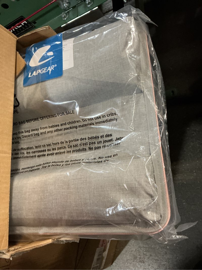 Condition photo showing As Is for LAPGEAR Home Office Pro Lap Desk with Wrist Rest, Mouse Pad, and Phone Holder - Pink - Fits up to 15.6 Inch Laptops - Style No. 91604