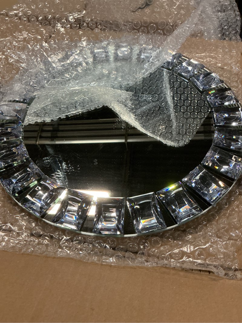 Condition photo showing Good Condition for suclain 12 pcs mirrored glass charger plates 13 inch silver mirror plates round chargers for dinner with diamond rim settings for wedding birthday party events (square diamond rim) 12 square diamond rim