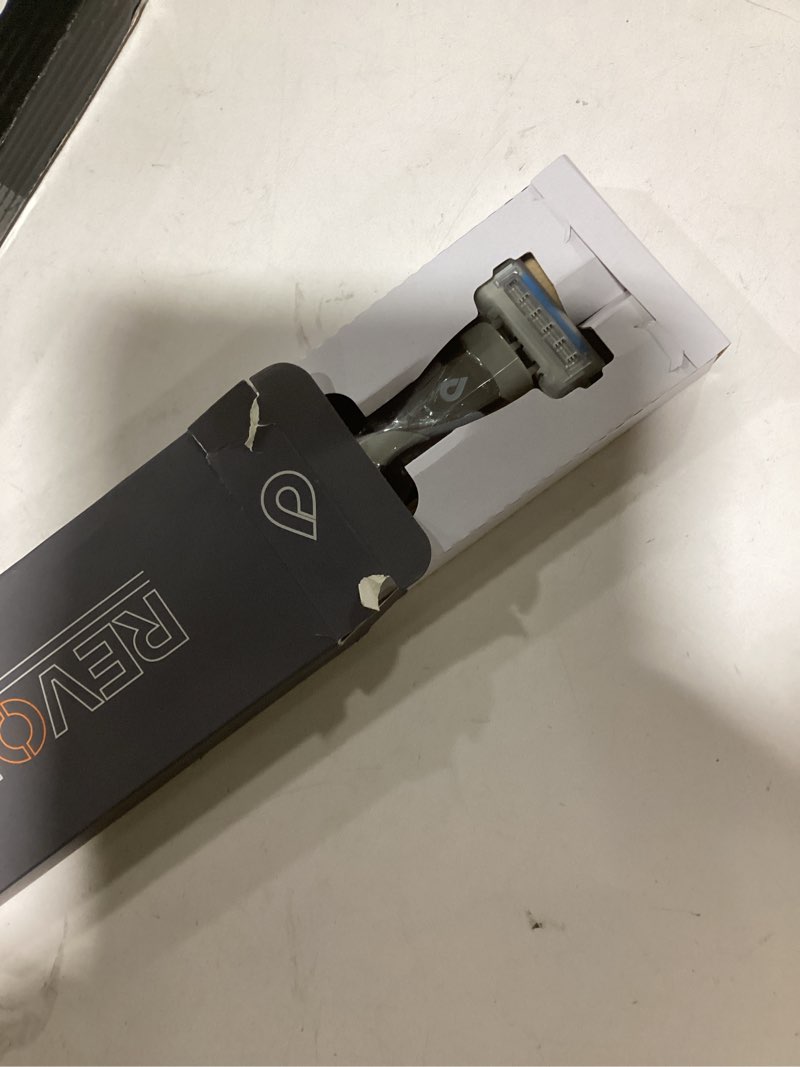 Condition photo showing Good Condition for REVOLV - Men’s Razor Shaving Kit - 1 Premium Weighted Handle + 9 Dual-Sided Cartridges + 1 Stand - For a Closer, Smoother Shave - Safe on Sensitive Skin - 8 Razor Blade Refills - Grey 9 Dual Sided Cartridges Grey Stripe