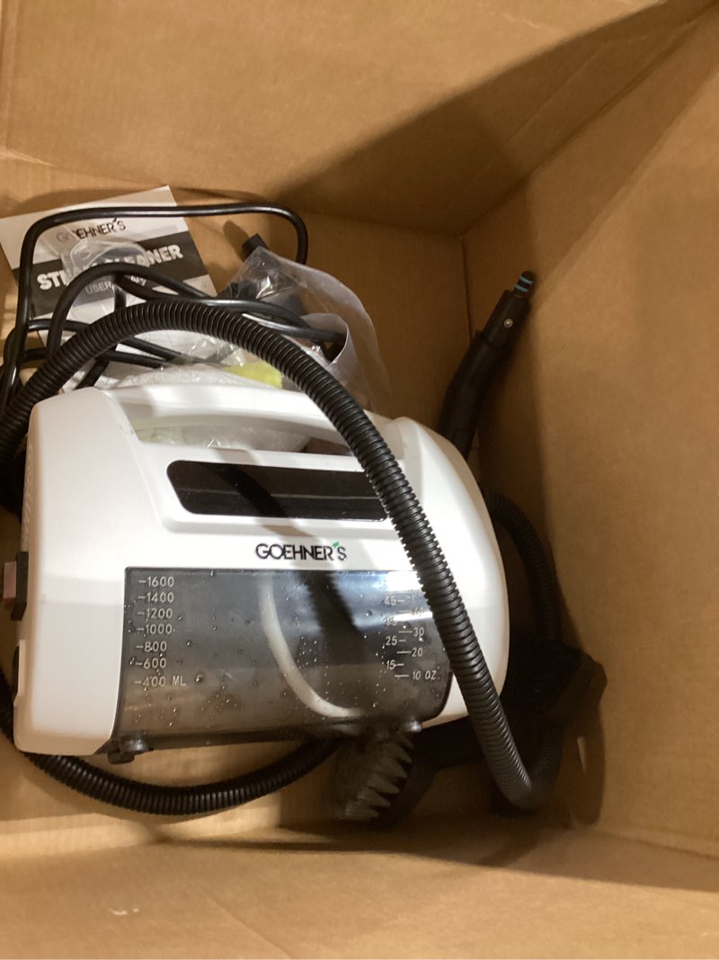 Condition photo showing Good Condition for 2026 upgraded handheld steam cleaner, 230°f/3.5 bar high-pressure portable hand held steamer for home & car, 30s heat-up, chemical-free deep cleaning for kitchen, bathroom, grout & car detailing-black