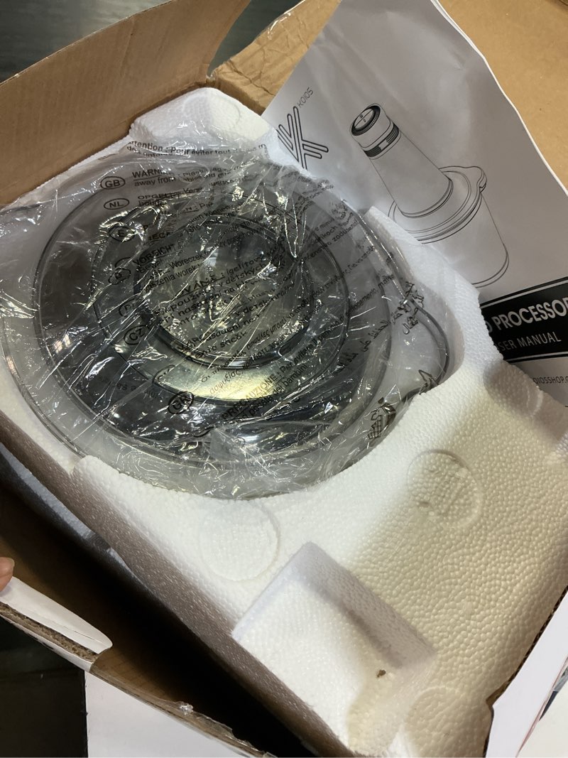 Condition photo showing As Is for koios food processor, 500w electric food chopper with 2 bowls (8 cup+8 cup) & 2 bi-level blades&, small electric grinder meat processor for nuts, meat, onion, garlic, baby food, black